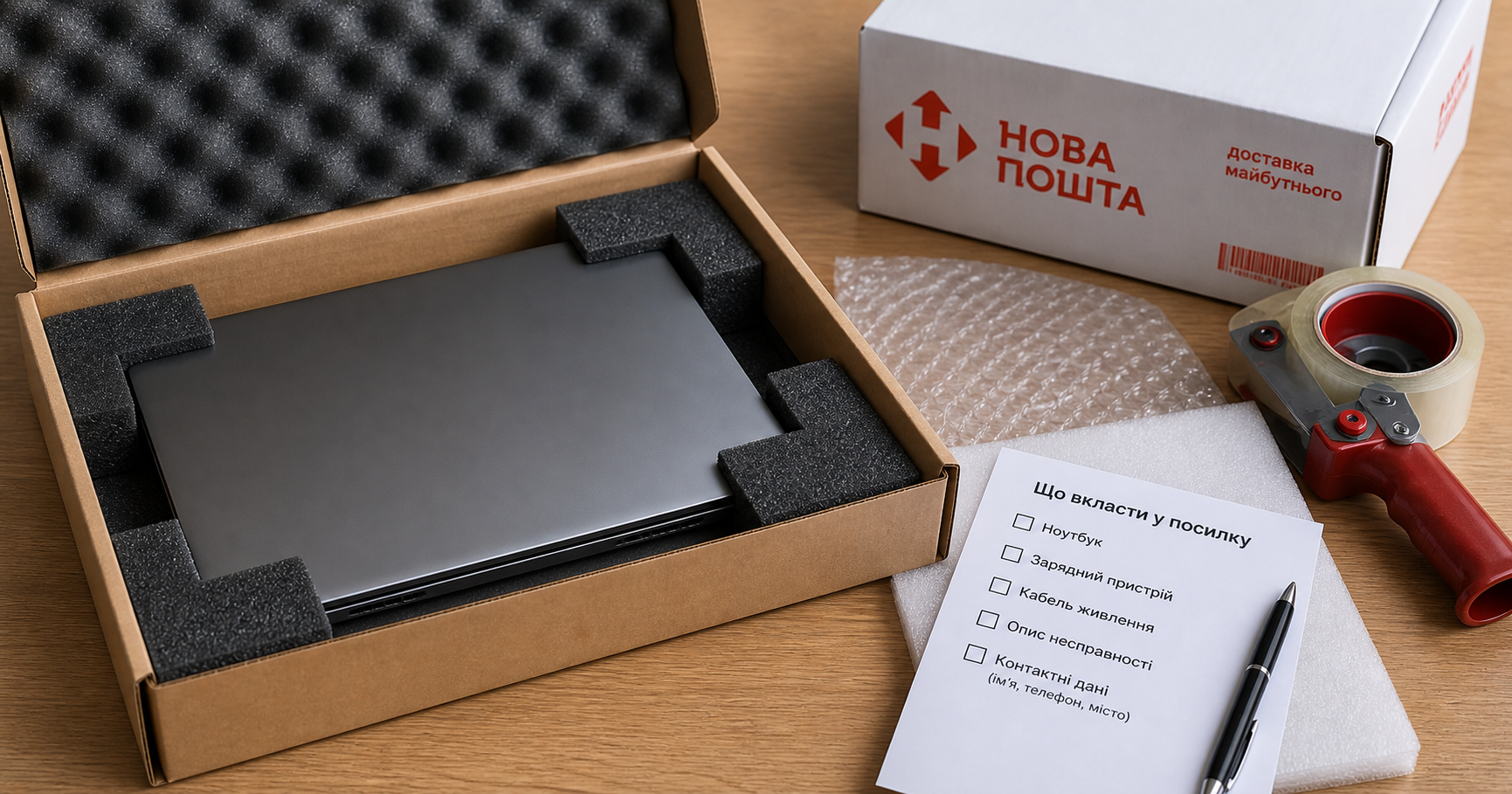 Як відправити ноутбук на ремонт Новою Поштою: як упакувати і що вкласти